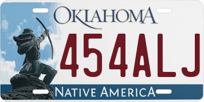 OK license plate 454ALJ
