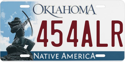 OK license plate 454ALR