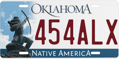 OK license plate 454ALX