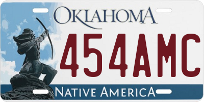 OK license plate 454AMC