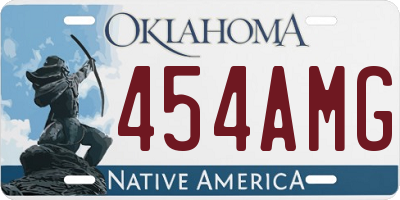 OK license plate 454AMG