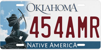 OK license plate 454AMR