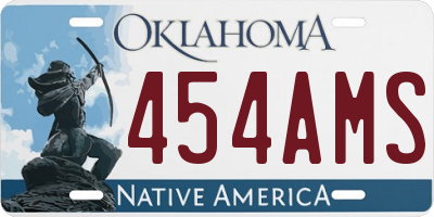 OK license plate 454AMS