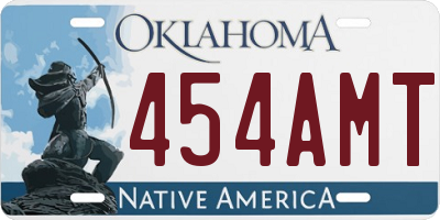 OK license plate 454AMT