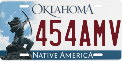 OK license plate 454AMV