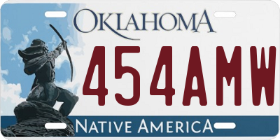OK license plate 454AMW