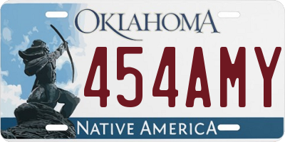 OK license plate 454AMY