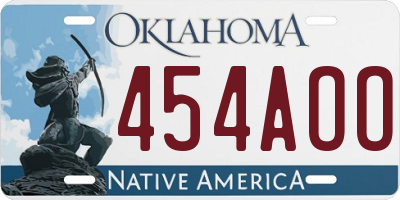 OK license plate 454AOO