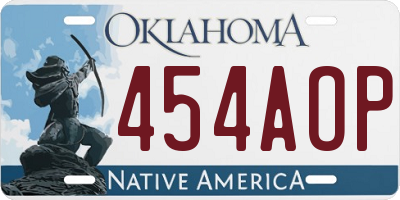 OK license plate 454AOP