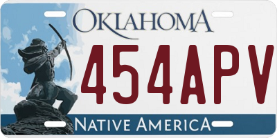 OK license plate 454APV