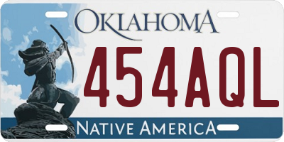 OK license plate 454AQL