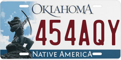OK license plate 454AQY