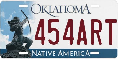 OK license plate 454ART