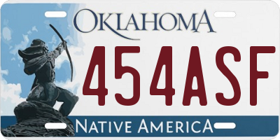 OK license plate 454ASF