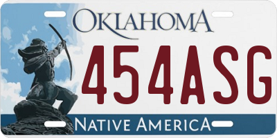 OK license plate 454ASG