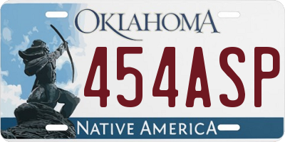 OK license plate 454ASP
