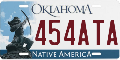 OK license plate 454ATA