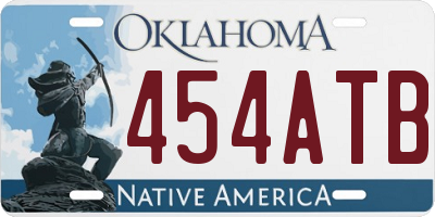 OK license plate 454ATB
