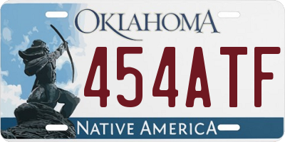 OK license plate 454ATF