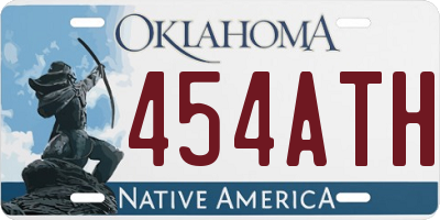 OK license plate 454ATH