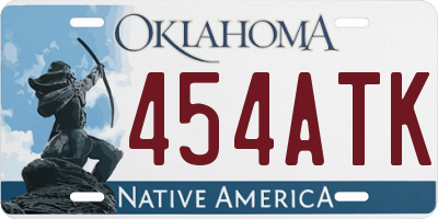 OK license plate 454ATK