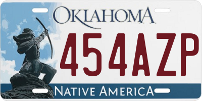 OK license plate 454AZP