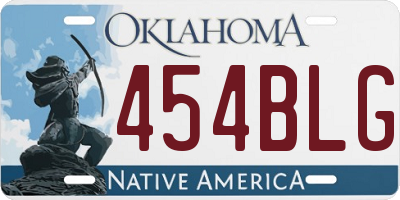 OK license plate 454BLG