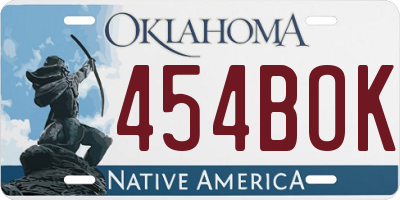 OK license plate 454BOK