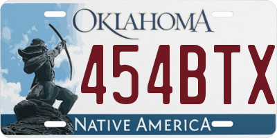 OK license plate 454BTX