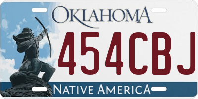 OK license plate 454CBJ