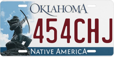 OK license plate 454CHJ