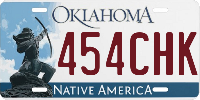 OK license plate 454CHK