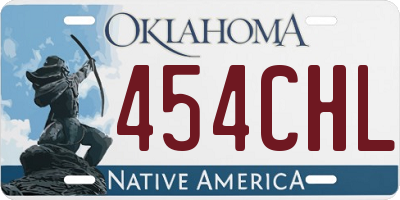 OK license plate 454CHL