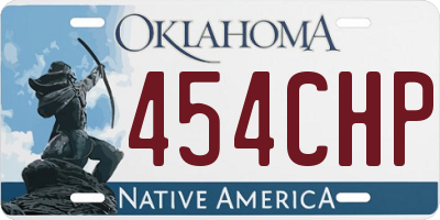 OK license plate 454CHP