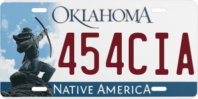 OK license plate 454CIA