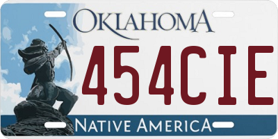 OK license plate 454CIE