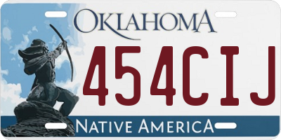 OK license plate 454CIJ