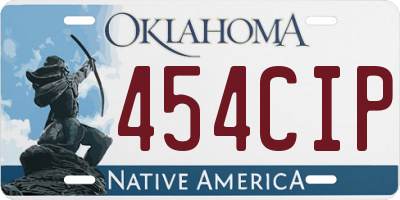 OK license plate 454CIP
