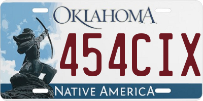 OK license plate 454CIX