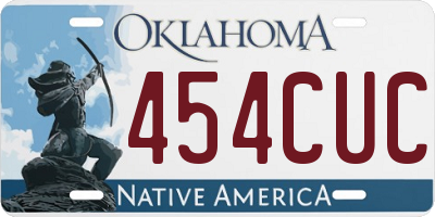 OK license plate 454CUC