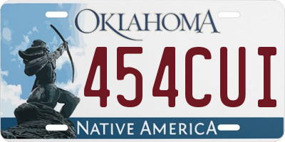 OK license plate 454CUI