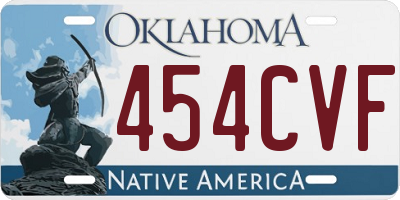 OK license plate 454CVF