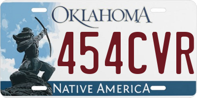 OK license plate 454CVR