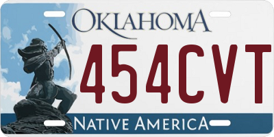OK license plate 454CVT