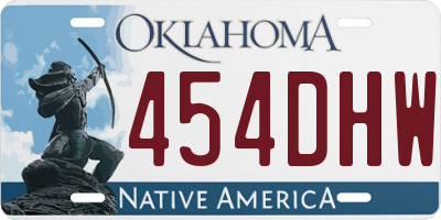 OK license plate 454DHW