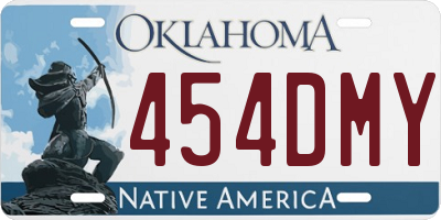 OK license plate 454DMY