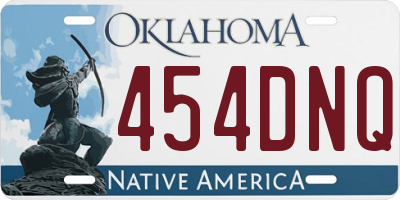 OK license plate 454DNQ