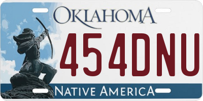 OK license plate 454DNU