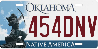 OK license plate 454DNV