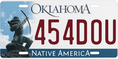 OK license plate 454DOU